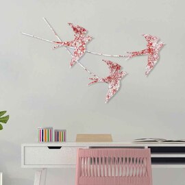 Parklane Metal Flying Bird Wall Art in Red and White