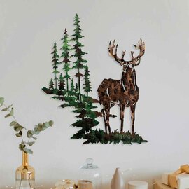 Parklane Metal Grand Bucks Wall Art in Brown and Green