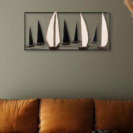 Parklane Metal Sails in Silhouette Wall Art in Black and White