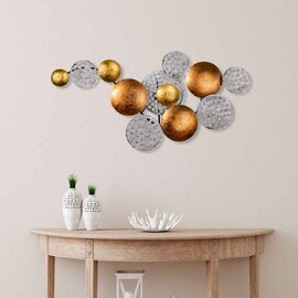 Parklane Metal Solaris Orbital Wall Art in Silver and Copper