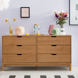 Parklane Wooden Chest Of 6 Drawers in Natural