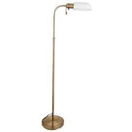 Parma Opal Glass Floor Light In Antique Brass