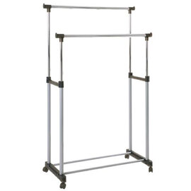 Parowan Metal Coat Stand In Chrome And Grey