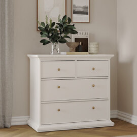Paroya Wooden Chest Of 4 Drawers In White