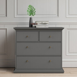 Paroya Wooden Chest Of 4 Drawers In Matt Grey