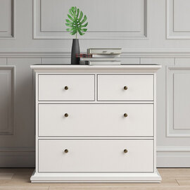 Paroya Wooden Chest Of 4 Drawers In White