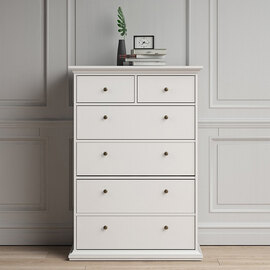 Paroya Wooden Chest Of 6 Drawers In White