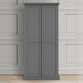 Paroya Wooden Wardrobe With 2 Doors In Matt Grey
