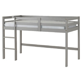Pavia Wooden Mid Sleeper Children Bed With Ladder In Slate Grey