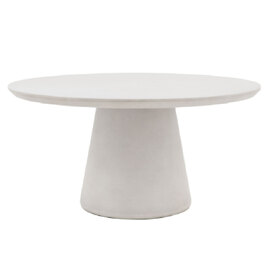 Payson Glass Concrete Round Dining Table In Linen