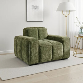 Pelaro Fabric 1 Seater Sofa in Olive Green