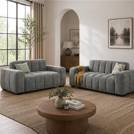 Pelaro Fabric 3+2 Seater Sofa in Grey