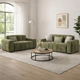 Pelaro Fabric 3+2 Seater Sofa in Olive Green