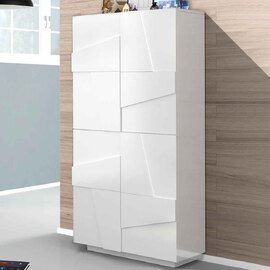 Pembroke High Gloss Shoe Storage Cabinet With 4 Doors In White