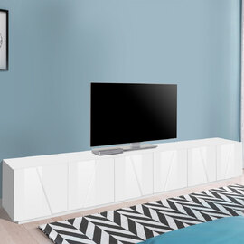 Pembroke High Gloss TV Stand With 6 Doors In White