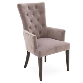 Pembroke Velvet Upholstered Armchair In Taupe