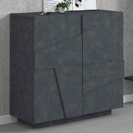 Pembroke Wooden Shoe Storage Cabinet With 2 Doors In Slate