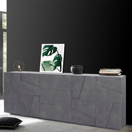 Pembroke Wooden Sideboard With 4 Doors And 3 Drawers In Slate