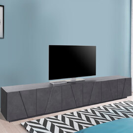 Pembroke Wooden TV Stand With 6 Doors In Slate