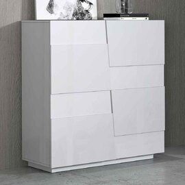 Pendleton High Gloss Highboard With 4 Doors In White