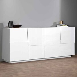 Pendleton High Gloss Storage Cabinet With 4 Doors In White