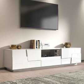 Pendleton High Gloss TV Stand With 4 Doors In White