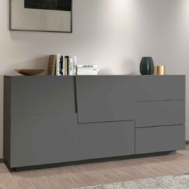 Pendleton Wooden Sideboard With 2 Doors And 3 Drawers In Matte Anthracite