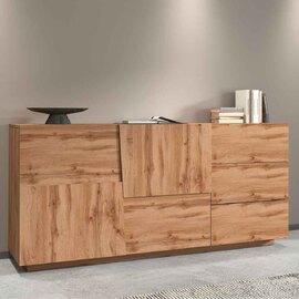 Pendleton Wooden Sideboard With 2 Doors And 3 Drawers In Wotan Oak