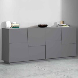 Pendleton Wooden Storage Cabinet With 4 Doors In Matte Anthracite