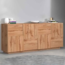 Pendleton Wooden Storage Cabinet With 4 Doors In Wotan Oak