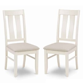 Penrose Ivory Wooden Dining Chairs in Pair