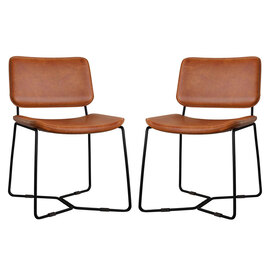 Pensford Bruicato Genuine Leather Dining Chairs In Pair
