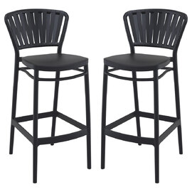 Penwell Black Polypropylene Bar Chairs in Pair