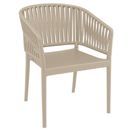 Penwell Polypropylene Outdoor Armchair In Taupe