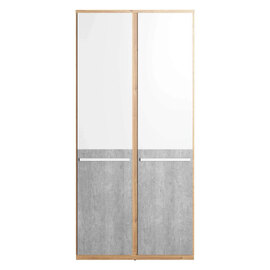 Peoria Wooden Wardrobe With 2 Doors In Matt White And Concrete