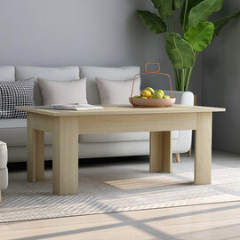 Perilla Rectangular Wooden Coffee Table In Sonoma Oak
