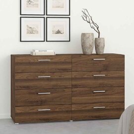 Perkin Wooden Chest Of 8 Drawers In Walnut