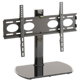 Perth 65'' Universal Swivel TV Stand Mount Bracket with Black Glass Base