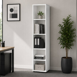 Pescara High Gloss Office Bookcase in White