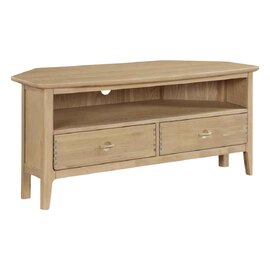 Petaluma Wooden Corner TV Stand With 2 Drawers - Oak