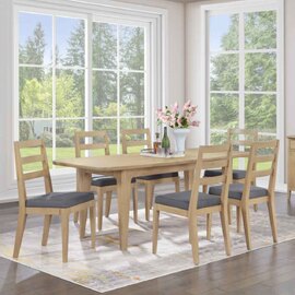 Petaluma Wooden Extending Dining Table With 6 Chairs - Oak