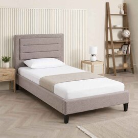 Picasso Fabric Single Bed In Grey Marl