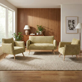 Picton Fabric 2+1+1 Seater Sofa in Olive Green
