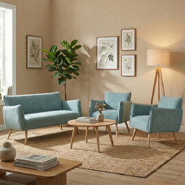 Picton Fabric 2+1+1 Seater Sofa in Teal
