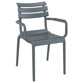Pikeville Polypropylene Outdoor Armchairs In Dark Grey