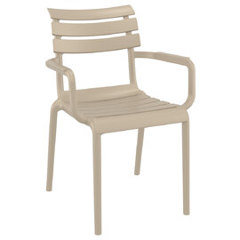 Pikeville Polypropylene Outdoor Armchairs In Taupe