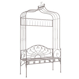 Piper 122cm Wrought Iron Garden Seating Bench In Antique Brown