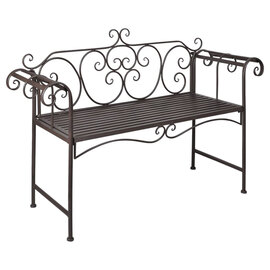 Piper Steel Garden Seating Bench In Antique Brown