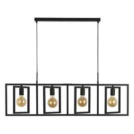 Plaza 4 Light Pendant Light Square In Matt Black