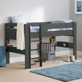 Paris Midsleeper Wooden Bunk Bed In Anthracite